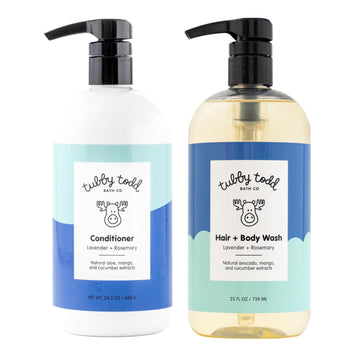 Tubby Todd Hair Duo - Baby Shampoo And Conditioner Set - Gentle & Moisturizing Hair Care - Hypoallergenic, Non-Irritating - For