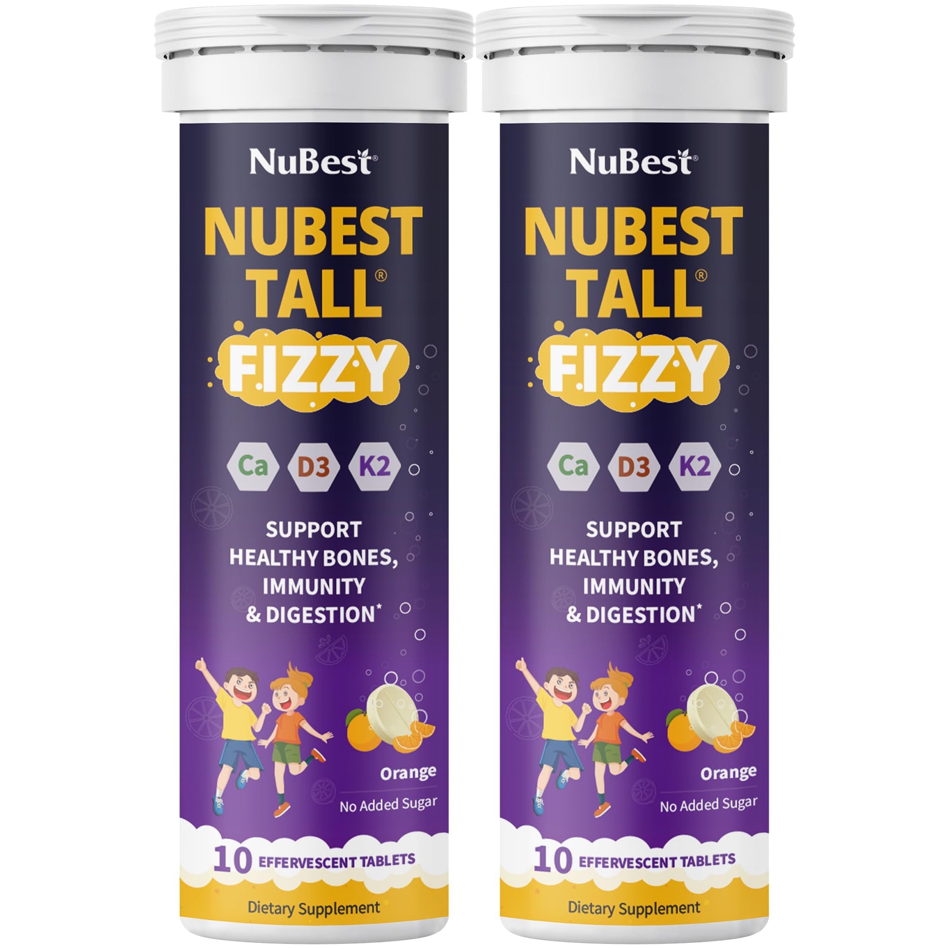 NuBest Tall Fizzy - Bone Strength, Immunity, Digestive Health for Kids & Teens | Probiotic, Calcium, Magnesium from Red Marine A