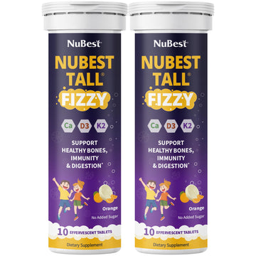 NuBest Tall Fizzy - Bone Strength, Immunity, Digestive Health for Kids & Teens | Probiotic, Calcium, Magnesium from Red Marine A