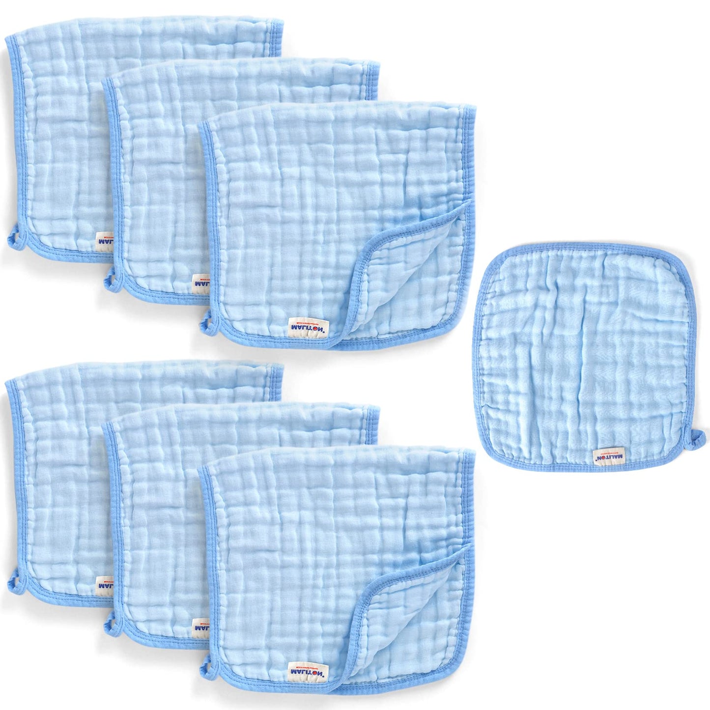 Maliton Baby Boy Muslin Burp Cloths 6 Pack Large 20x10 100% Cotton Burp Rags Absorbent and Soft 6 Layers Baby Spit Up Rags N