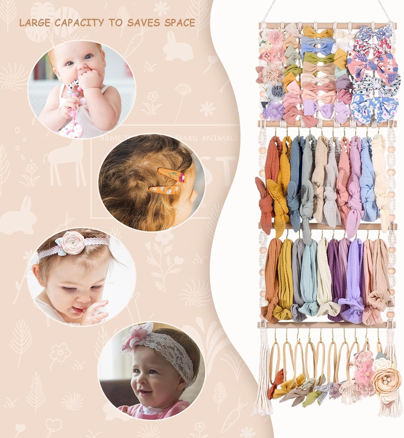 Visator Headband Holder Bows Organizer For Girls Hair Bows Holder Baby Headband Hair Accessories Organizer For Baby Girls Bow Ha