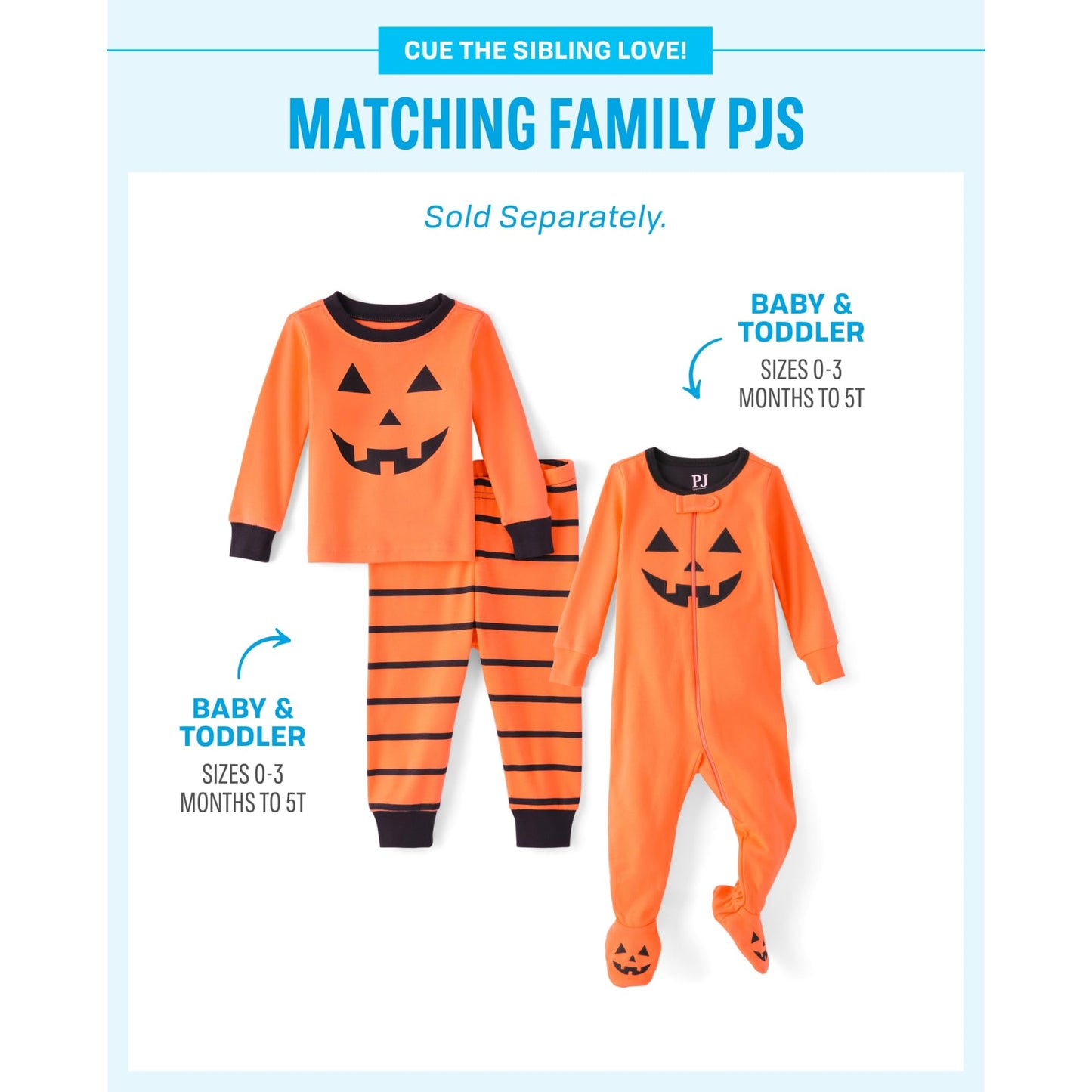 The Children'S Place Baby Toddler, Halloween Pajamas, Cotton, Pumpkin One Piece, 0-3 Months