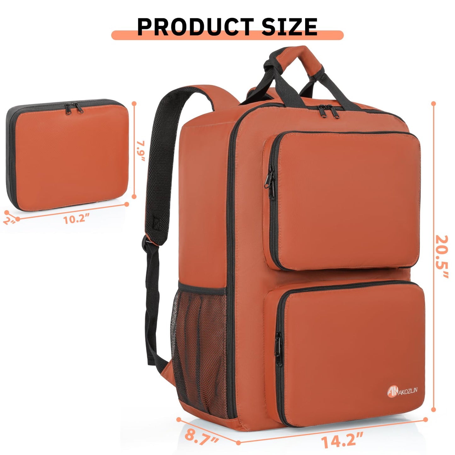 Akozlin Foldable Stroller Travel Bag Backpack - 14.2'X8.7'X20.5' Compatible With Gb Pockit+ & Air - Orange