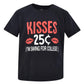 Unique Baby Boys Toddler 25 Cent Kisses Valentines Day Shirt Outfit (10 Years) Black