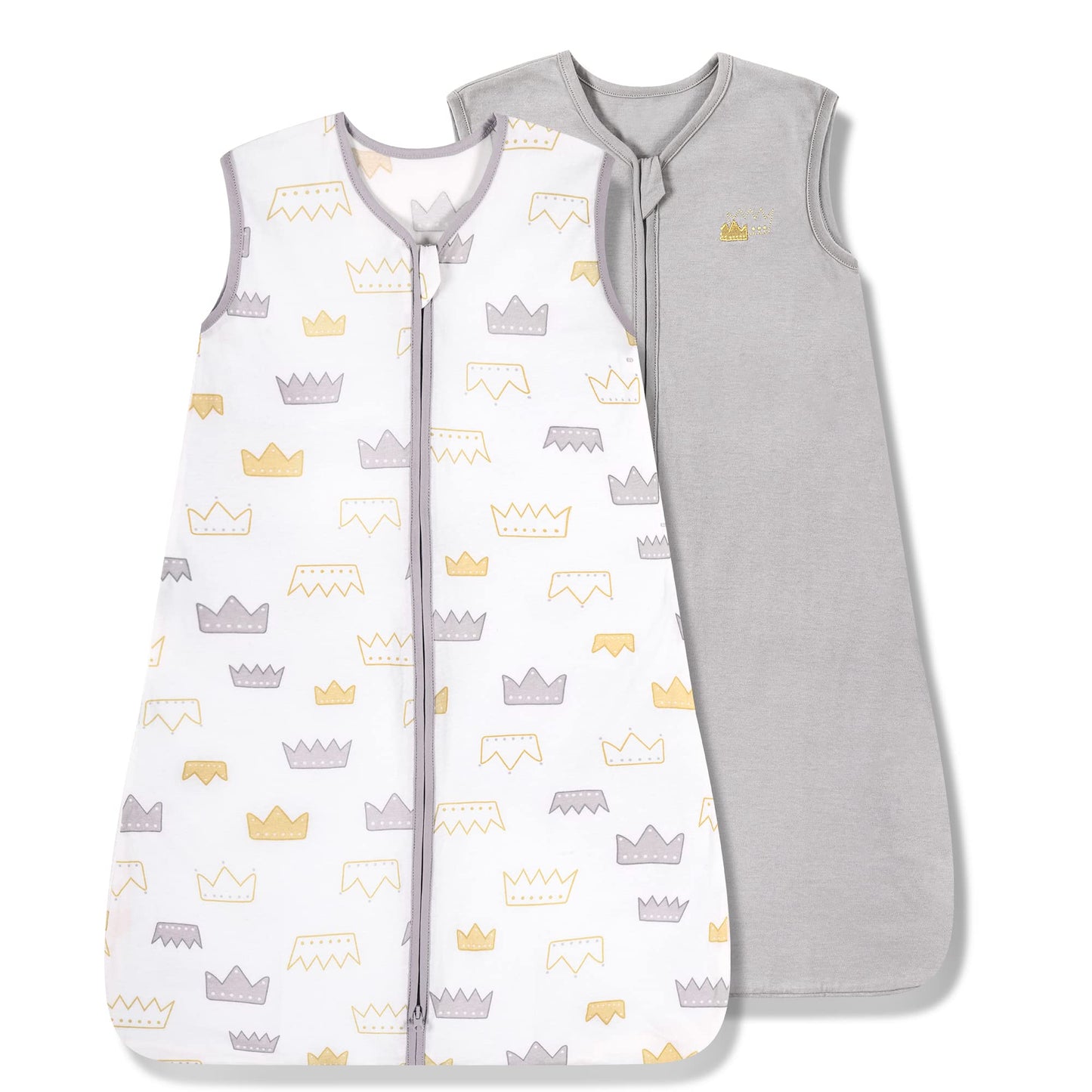 TILLYOU 2 Pack Infant Sleep Sack 0-6 Months 100% Cotton Wearable Blanket 0.5 TOG Sleeveless Summer Sleep Sacks with 2-Way Zipper