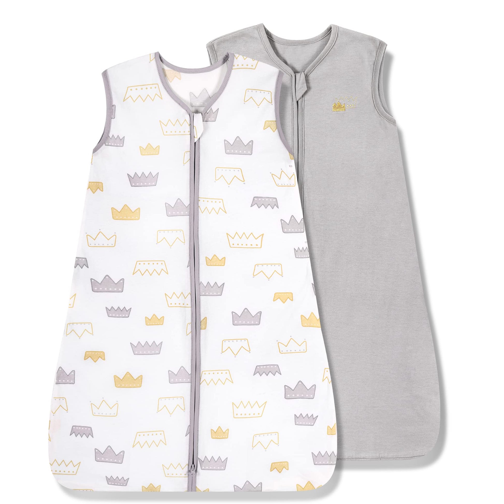 TILLYOU 2 Pack Infant Sleep Sack 0-6 Months 100% Cotton Wearable Blanket 0.5 TOG Sleeveless Summer Sleep Sacks with 2-Way Zipper