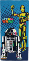 Jay Franco Star Wars Droids Bath Pool Beach Towel - Kids Super Soft & Absorbent 100% Cotton Towel With R2-D2 And C-3Po, Measures