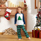 Iffei Family Christmas Pajamas Matching Sets Tree Printed Shirt And Plaid Pants Jammies With Pockets 3-4 Years