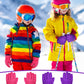 Boao 2 Pairs Kids Winter Ski Gloves Waterproof Warm Snow Mittens Full Finger Gloves For Toddlers Infants (Violet, Rose Red, 1-3
