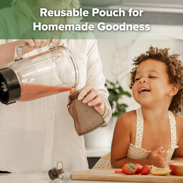 Haakaa Yummy Pouch Reusable Baby Food Pouch, Baby Food Storage Kids Squeezable Pouch, Washable Freezer - Make Homemade Organic F