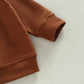 Toddler Baby Boy Clothes Set Solid Color Long Sleeve Crewneck Sweatshirt Top Casual Pants Set 2Pcs Fall Winter Outfits (Dark Ora