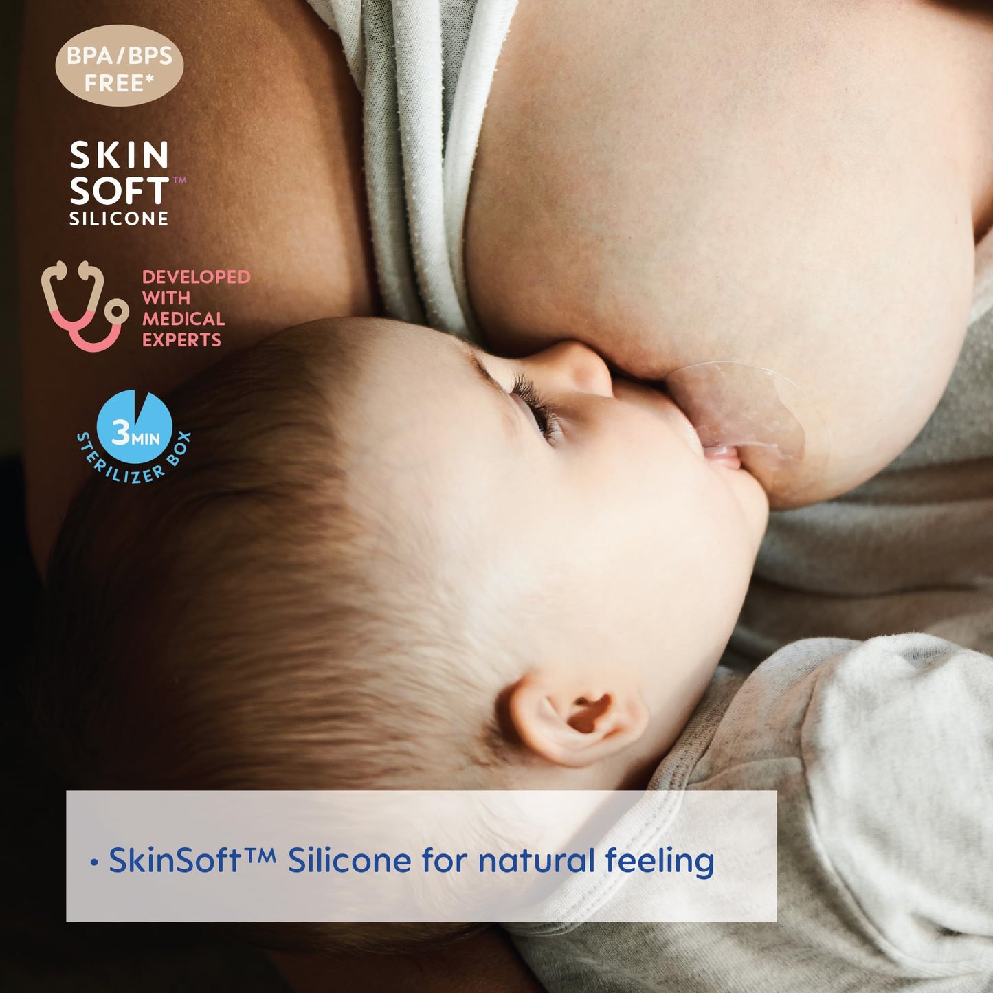 Mam Breastfeeding Nipple Shields With Sterilizing Storage Case, Nipple Shields For Nursing Newborn, Size 2 Medium, 2-Count, Clea