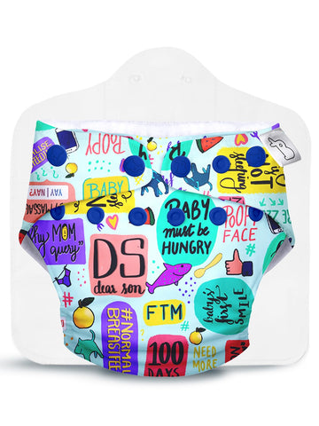 Superbottoms Uno Freesize Cloth Diaper For Babies 0 To 3 Years | Washable & Reusable | Comes With Cloth Diaper Inserts |(Mommy T