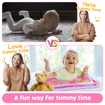 Yeeeasy Tummy Time Water Mat For Girl, Baby Girl Toys For 0, 3, 6, 9, 12 Months, Baby Girl Gifts, Develop Sensory Toys Kids' Ind