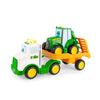 TOMY John Deere Lights & Sounds Farmin Friends Hauling Set - Includes Toy Truck and Backhoe Tractor Toy for Indoor and Outdoor 