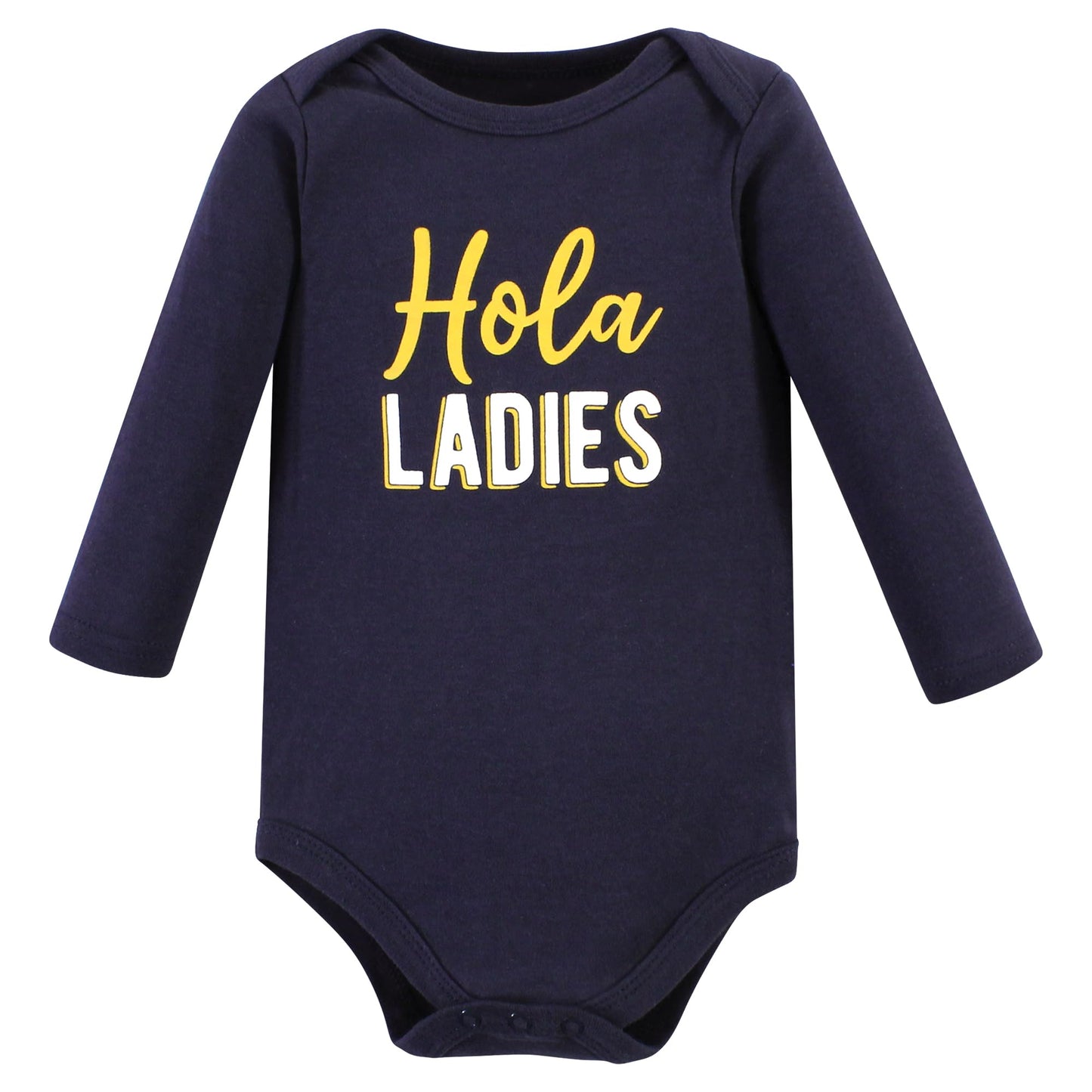 Hudson Baby Unisex Baby Cotton Long-Sleeve Bodysuits, Hola Ladies 5-Pack, Newborn