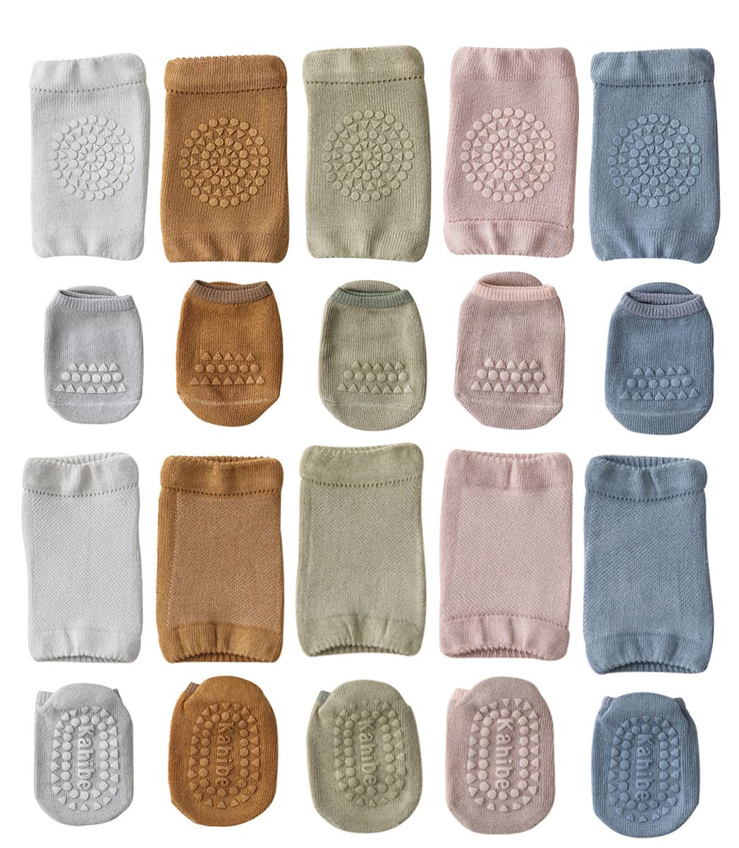 Unisex Toddler Non Slip Knee Pads And Socks Sets For Baby Boy Girls' Crawling Learn To Walk 6-15 Months