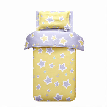 Meju Star Yellow 100% Cotton Duvet Cover 43' X 59' + Pillowcase 13' X19' Bedding Set With Zipper Closure For Baby Toddler Bo