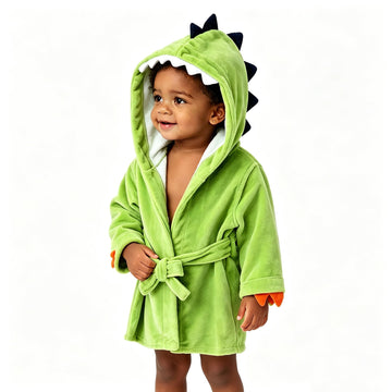 Baby Boy Bathrobes Infant Wash Waddle Dinosaur Hooded Robe Newborn Bath Robe Toddler Towel Soft Ultra Absorbent