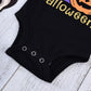 Minifeiko My First Halloween Baby Girl Outfit 3Pcs Pumpkin Bodysuit + Tulle Skirt + Bow Headband Clothes Set (Black & Purple, 3-
