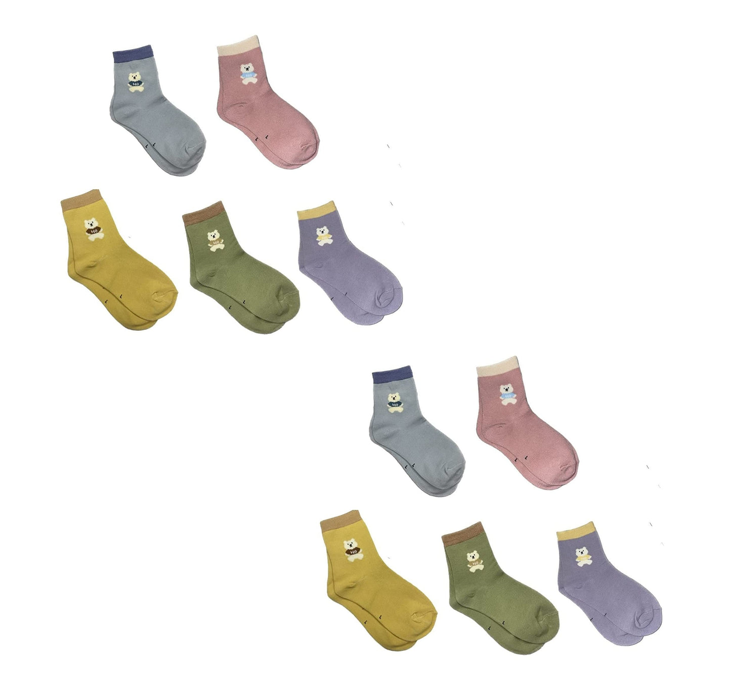Faton Colourful Socks For Kids, Ankle Length/Crew, Cotton, Pack Of 10, Designer Socks, Gift For Girls & Boys (S)