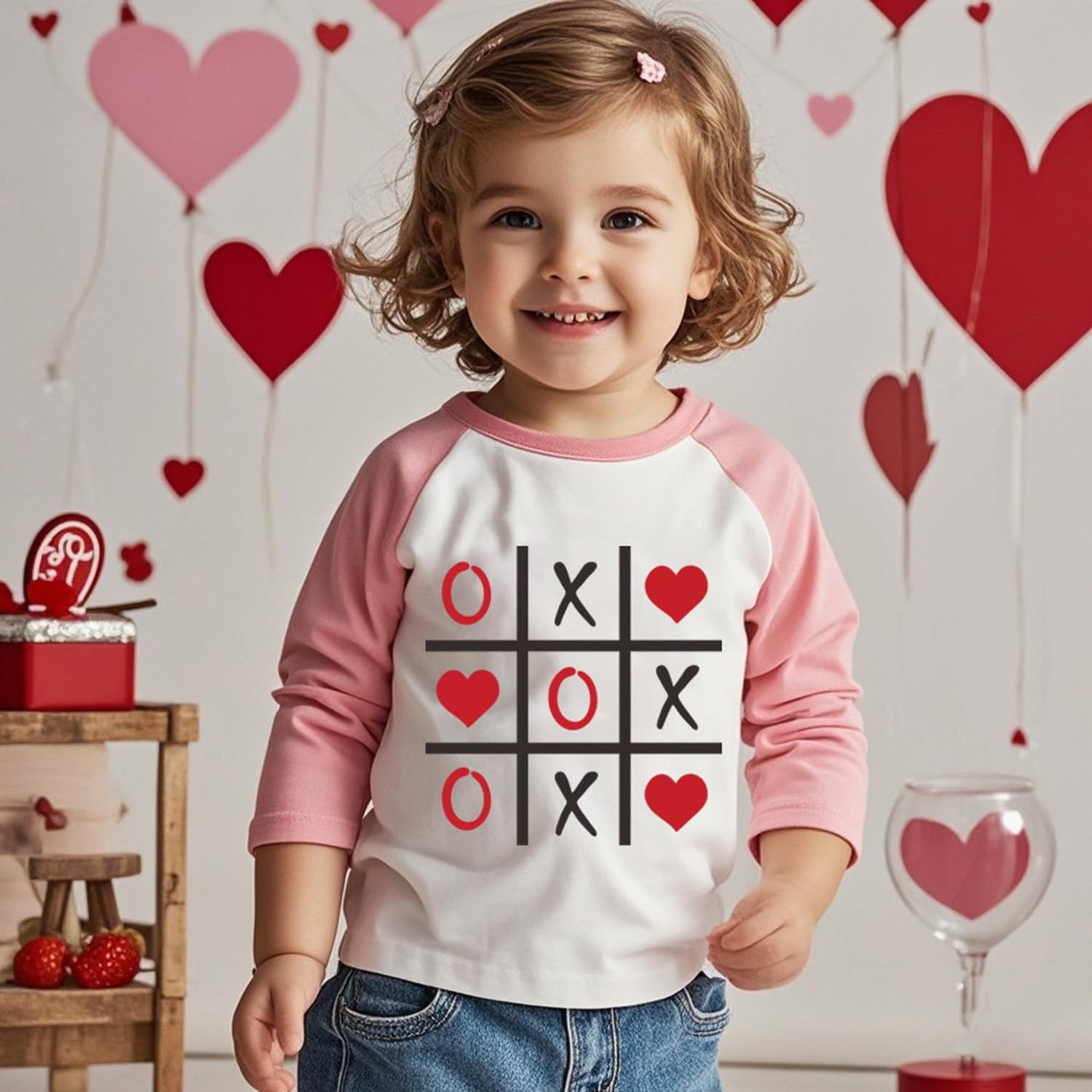 Boys Valentines Day Shirt Toddler Girls 2T Xo Xo Heart Long Sleeve Raglan Little Kids Shirts For Valentines Pink Tops