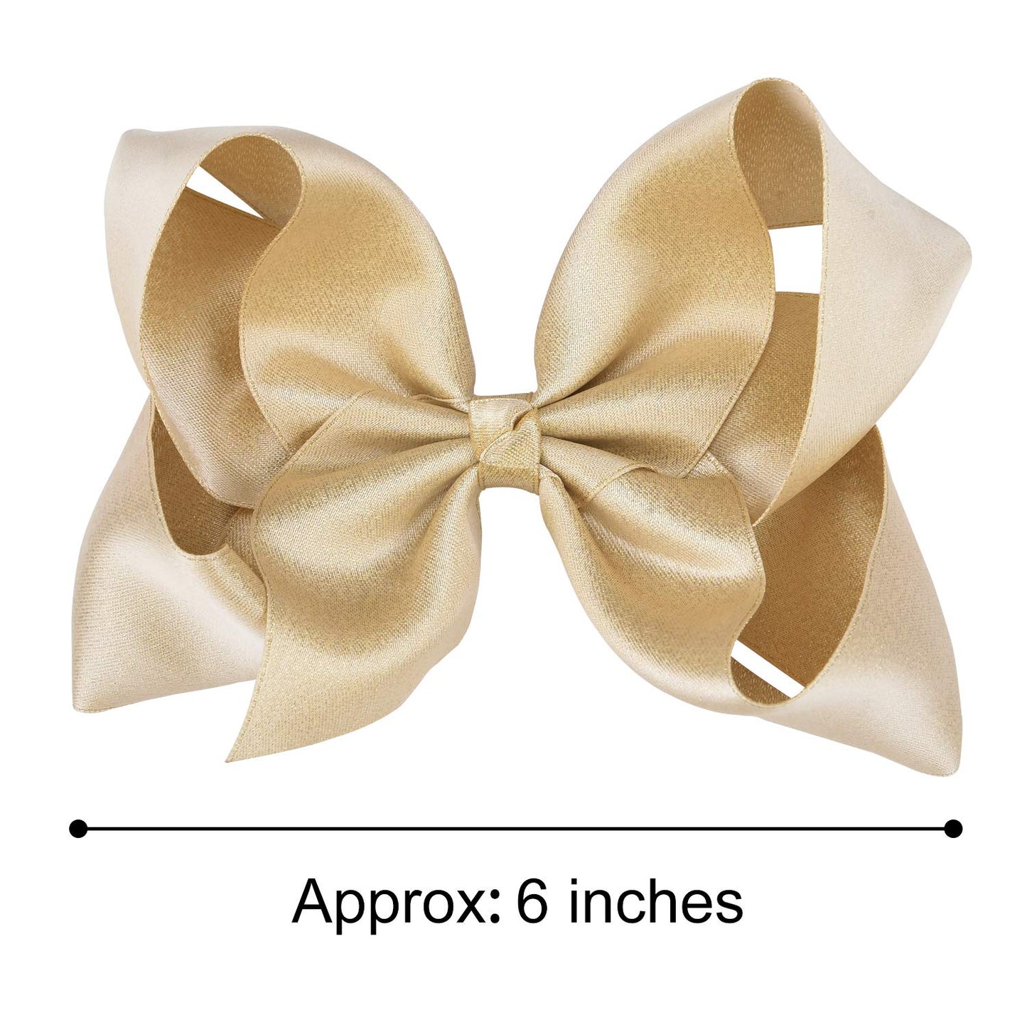 Deeka 2 Pcs 6' Big Hand-Made Shiny Glitter Ribbon Hair Bows Alligator Clips Hair Accessories For Little Teen Toddler Girls Kids