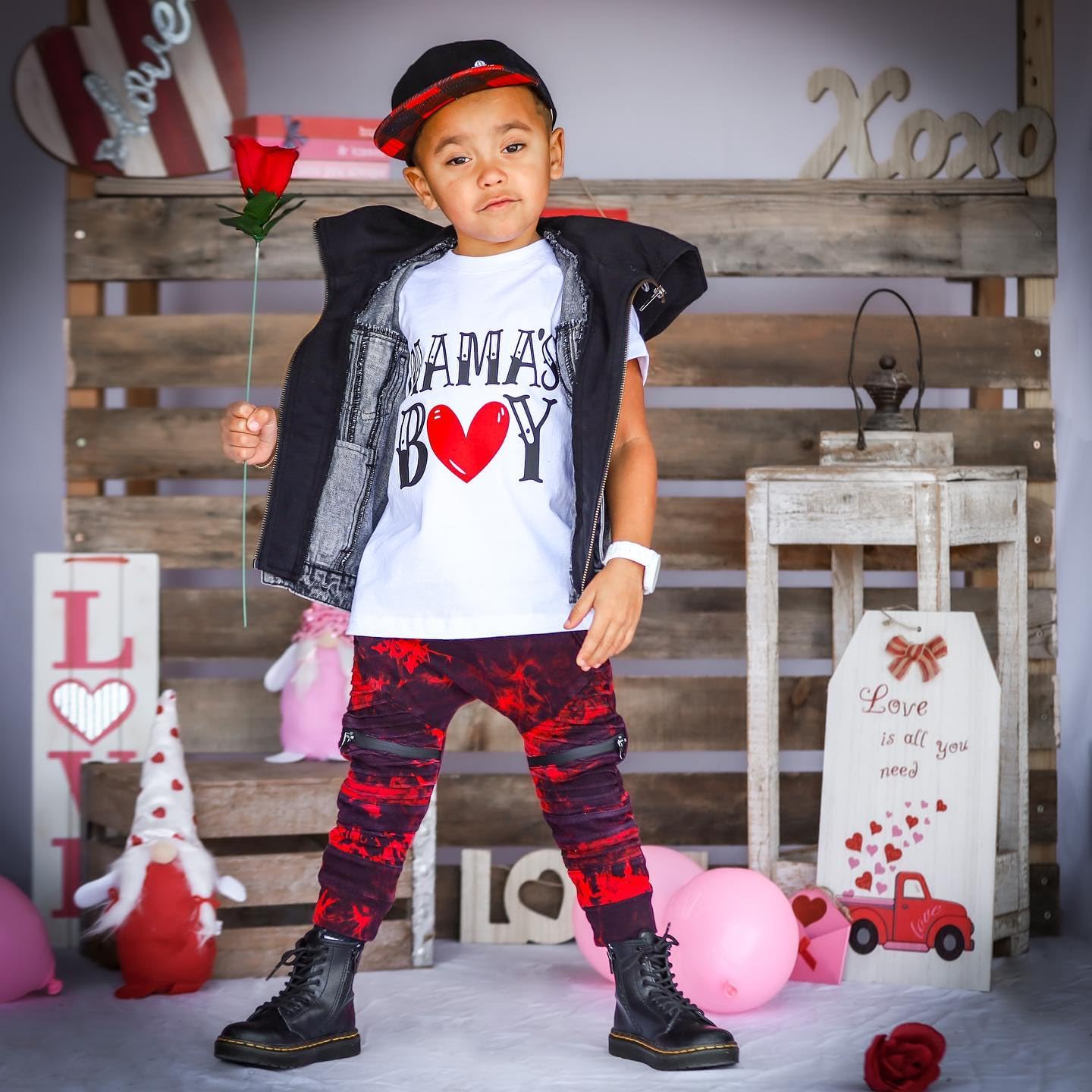 Ledy Champswiin 0-3 Years Toddler Baby Boy Clothing Spring Outfits Pullover Sweatshirts Long Pants Set For Valentine'S Day (C -