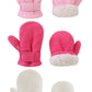 Baby Toddler Mittens Boys Girls Winter Outdoor Gloves Kids Easy-On Fleece Warm Mitterns Pink Rose White 3 Pairs M(1-2 Years)