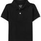 The Childrens Place Baby Boys and Toddler Boys Short Sleeve Pique Polo, Black, 4T