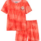 UNICABBIT21 Tie Dye Pajamas for Girls Soft Pandas Daisy Butterfly Big Kids Summer Sleepwear 2Piece Short Set Size 616, Pink Ti