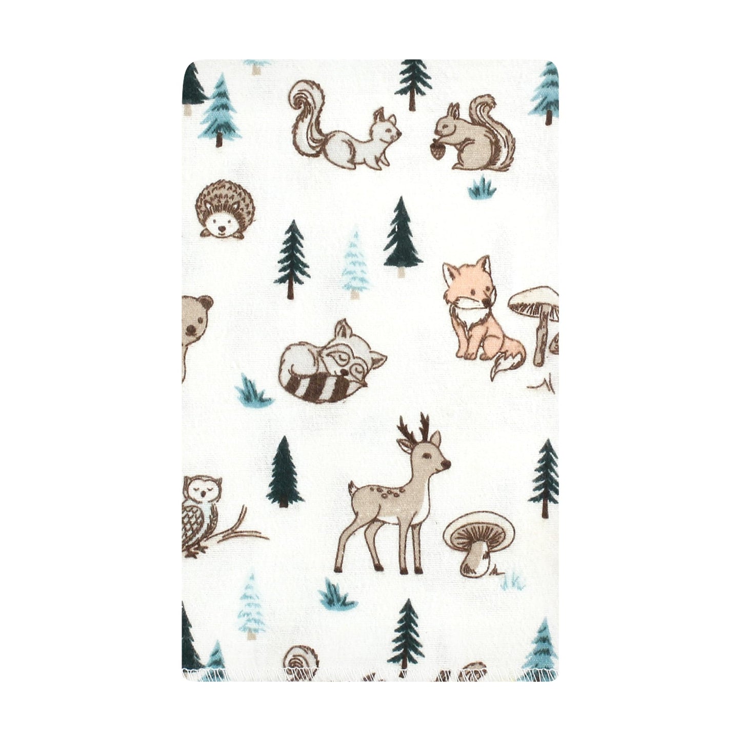 Hudson Baby Unisex Baby Cotton Flannel Burp Cloths, Boy Woodland Pals 10-Pack, One Size