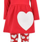 Unique Baby Girls Valentine'S Day Double Hearts Legging Set (9/Xxxl, Red)
