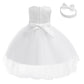 Lzh Baby Girl Party Dress Baby Christening Outfit Girl Baby Girl Dresses 0-3 Months Fancy First Baptism Elegant Party D-White