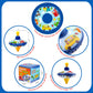 Beeqoo Retro Spinning Top Tin Toy For Kids - Fun Vehicle Classic Toys - Toddler Traditional Spin Tops - Metal Fidget Spinner For