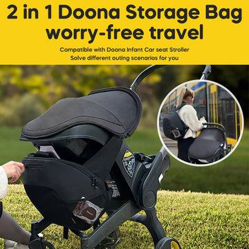 Mamatepe Storage Bag Compatible With Doona Infant Car Seat, Organizer Bag,Wearable Backpack For Baby Travel,Stroller Bag For Doo