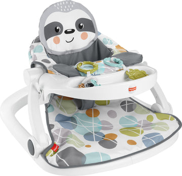 Fisher-Price Portable Baby Chair Sit-Me-Up Floor Seat With Snack Tray, Developmental Toys & Washable Seat Pad, Cute Sloth