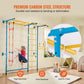Vevor Indoor Jungle Gym For Toddlers, 7-In-1 Climbing Playset With Carbon Steel Swedish Ladder, Wall Ladder, Pull-Up Bar, Rope L