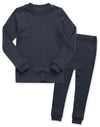 VAENAIT BABY Kids Girls Long Sleeve Modal Sleepwear Pajamas 2pcs Set Rib Knit Chacoal XL