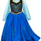 Party Chili Princess Costumes Birthday Party Dress Up For Little Girls/Long Sleeve With Cape,Wig,Crown,Gloves 9-10 Years (150)