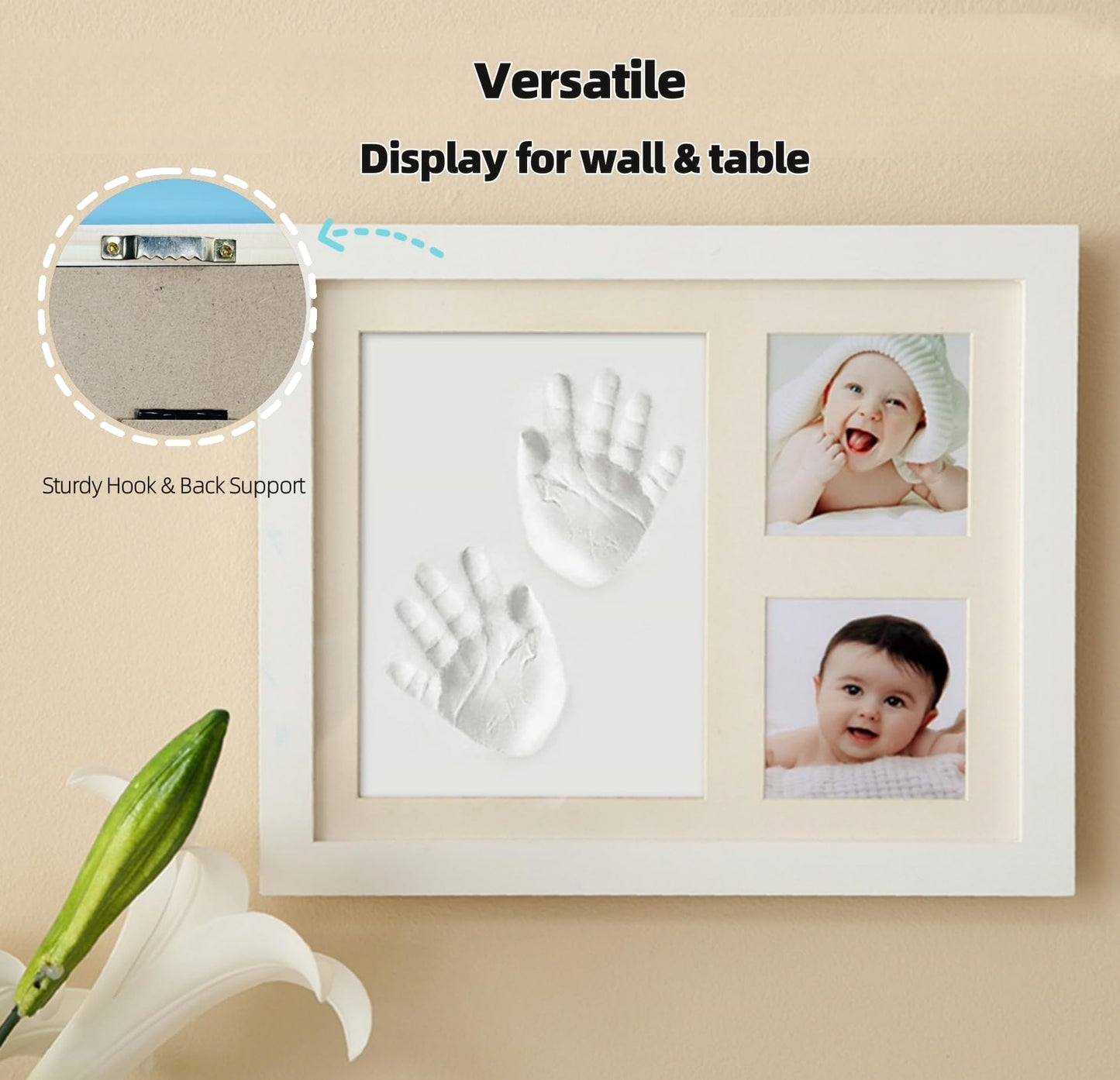 Pewingo Baby Footprint Kit,Baby Clay Hand And Footprint Kit,Newborn Baby Handprint Kit,Baby Keepsake Frames For First Mothers Da