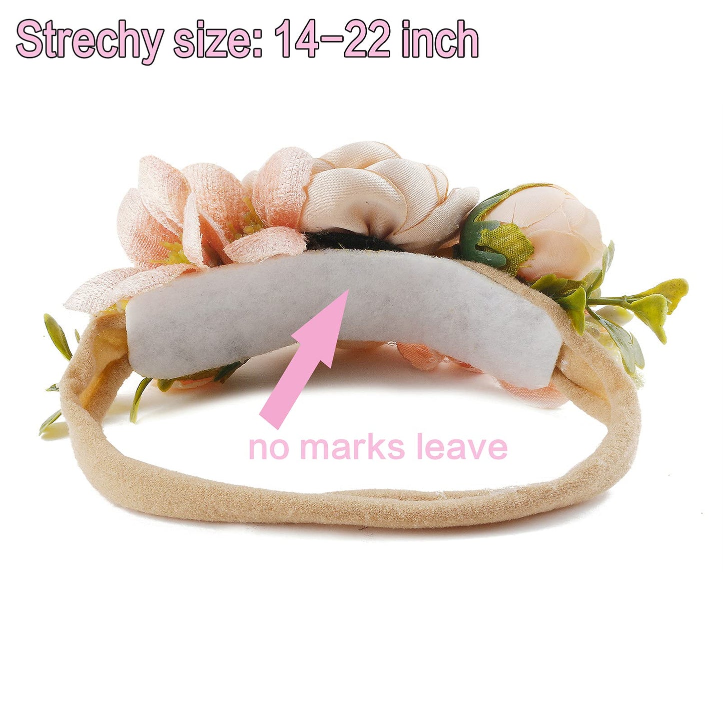 BFNAAgirl Baby Girl Headbands Nylon Flower Elastic Hairbands 3pcs Hair Accessories Gift for Newborn Infant Toddlers (YM1)
