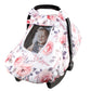 Car Seat Covers For Babies, Winter Carseat Cover Girls, Minky Infant Car Seat Canopy, Cozy & Warm Cover, Pink Floral