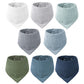 Konssy Muslin Baby Bibs 8 Pack Baby Bandana Drool Bibs 100% Cotton For Unisex Baby, 8 Solid Colors Set For Teething And Drooling