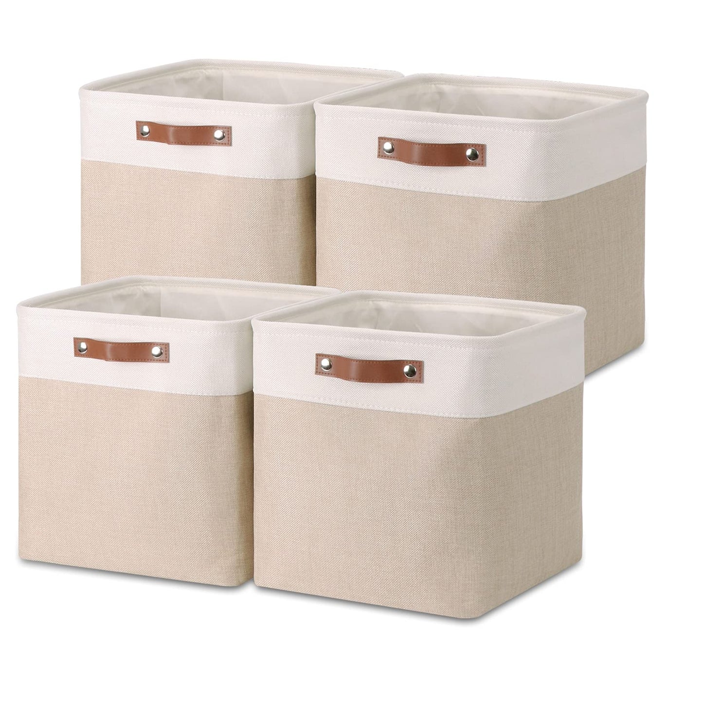 Temary Cube Storage Bins 13X13 Fabric Storage Cubes Baskets Set Of 4 Cloth Baskets For Shelf, Large Basket Gift Empty Toy Basket
