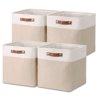 Temary Cube Storage Bins 13X13 Fabric Storage Cubes Baskets Set Of 4 Cloth Baskets For Shelf, Large Basket Gift Empty Toy Basket