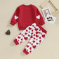Fiomva Baby Girl Valentines Day Outfit Toddler Daddys Girls Clothes Infant Sweatshirt Pants Set Newborn Matching Suit (S Daddys