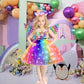 Light Up Unicorn Birthday Decorations For Girls Halloween Christmas Party Outfits Led Kids Princess Flower Tutu Sequin Dress 5 6