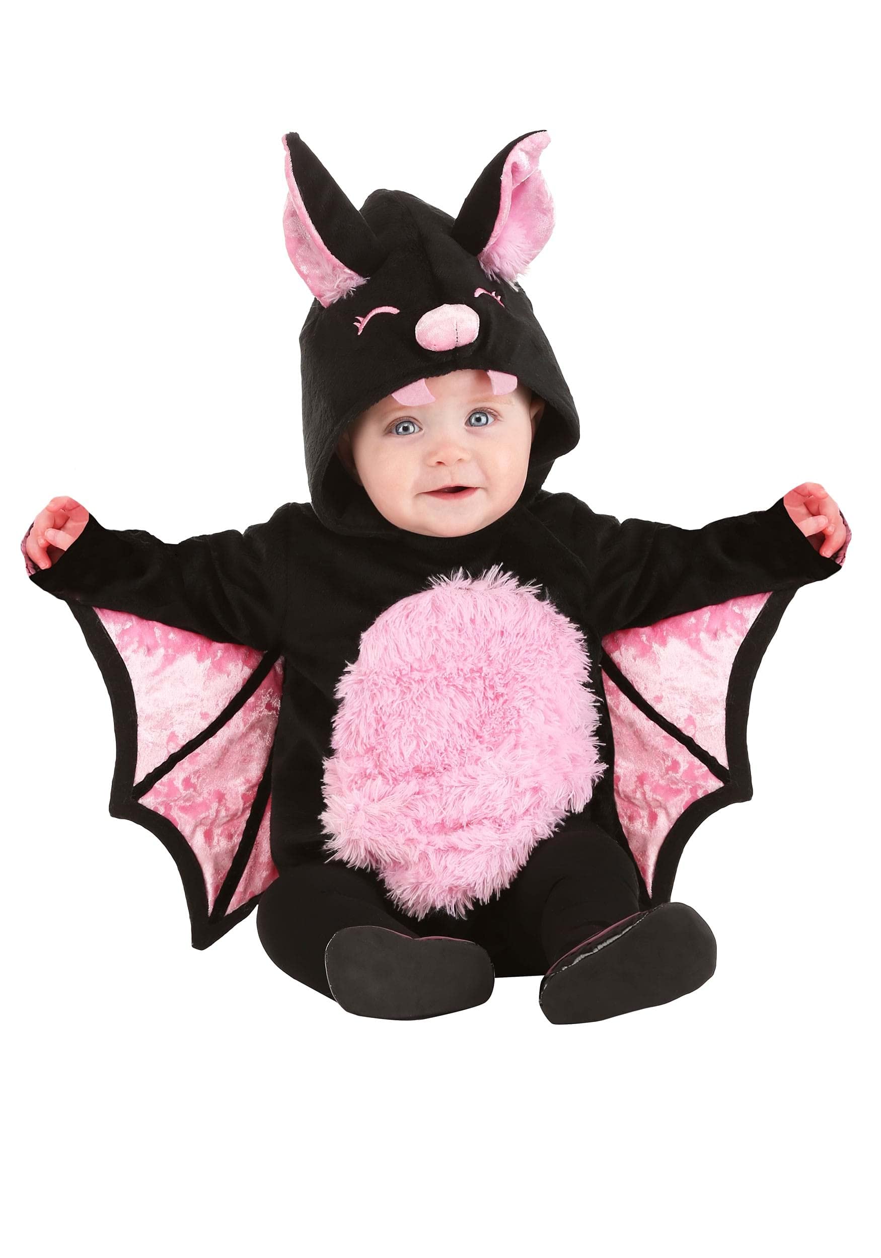 Fun Costumes Infant Girl Bat Halloween Costume | Baby Pink Vampire Bat Hooded Bodysuit with Wings 0/3 Months