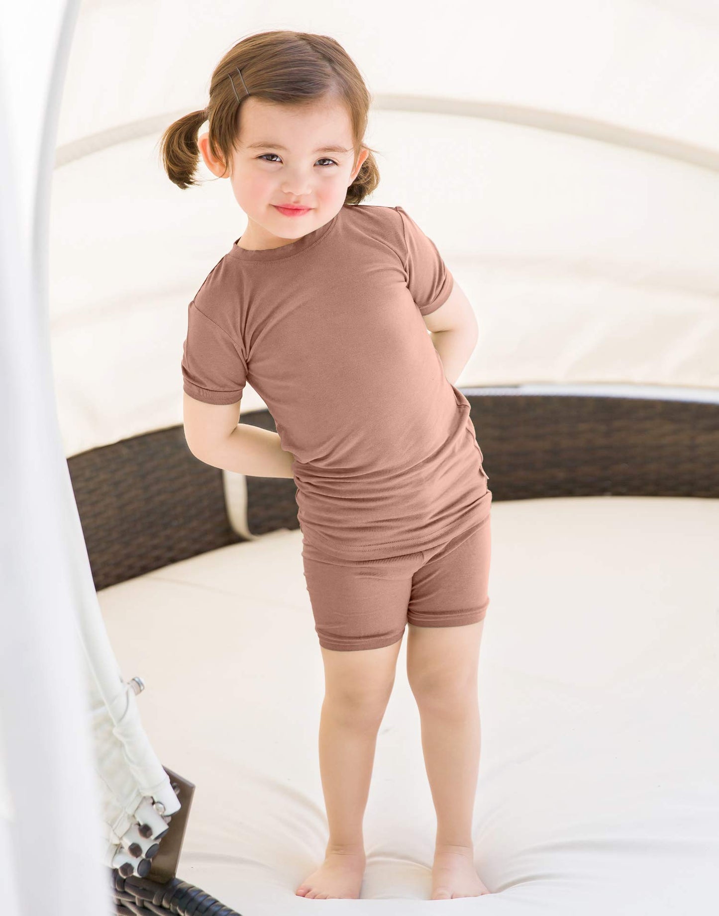 Vaenait Baby Infant Toddler Kids Short Sleepwear Pajamas 2Pcs Set Short Colorful Brown Xxs